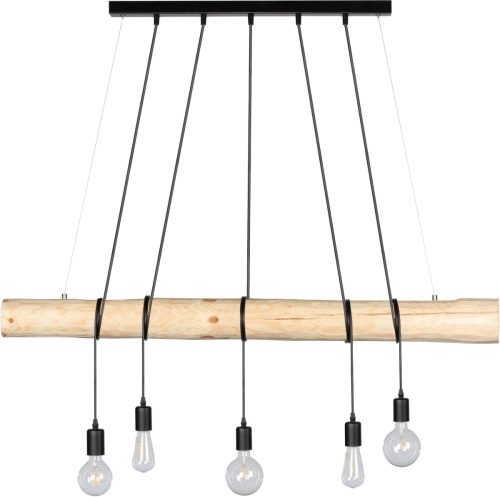 SPOT Light Hanglamp TRABO LONG Hanglamp, met massief houten balken ø 8-12 cm, natuurproduct met FSC®-certificaat, in te korten, bijpassende LM E27, Made in Europe (1 stuk)