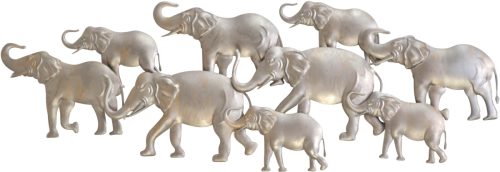 HOFMANN LIVING AND MORE Sierobject voor aan de wand Elefantenfamilie, silberfarben Wanddecoratie, van metaal (1 stuk)