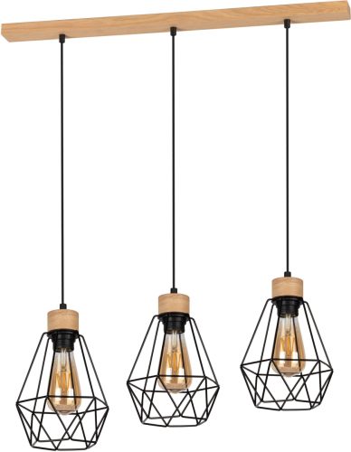 Home affaire Hanglamp Devonhill van massief eikenhout, kap van metaal, bijpassende lm e27/exclusief, natuurproduct met fsc®-certificaat, made in europe