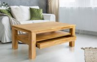 Home affaire Salontafel Monica van massief geolied beukenkernhout, met een lade, breedte 105 cm