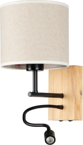 OTTO products Wandlamp EMMO Separate lichtbronnen, flex-arm met led-leeslamp, natuurproduct met FSC®-certificaat, hoogwaardige lampenkap, Made in Europe (set, 1 stuk)