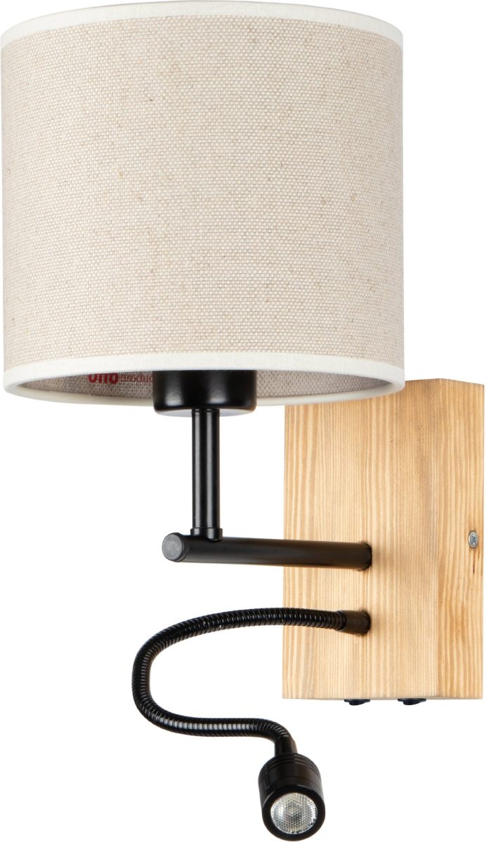 OTTO products Wandlamp EMMO Separate lichtbronnen, flex-arm met led-leeslamp, natuurproduct met FSC®-certificaat, hoogwaardige lampenkap, Made in Europe (set, 1 stuk)