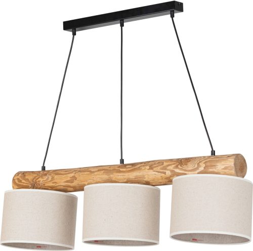 OTTO products Hanglamp EMMO Hoogwaardige linnen-katoen lampenkap, balk van massief hout ca. 10 cm diameter, natuurproduct met FSC®-certificaat, geschikt voor LM E27 - exclusief, Made in Euro