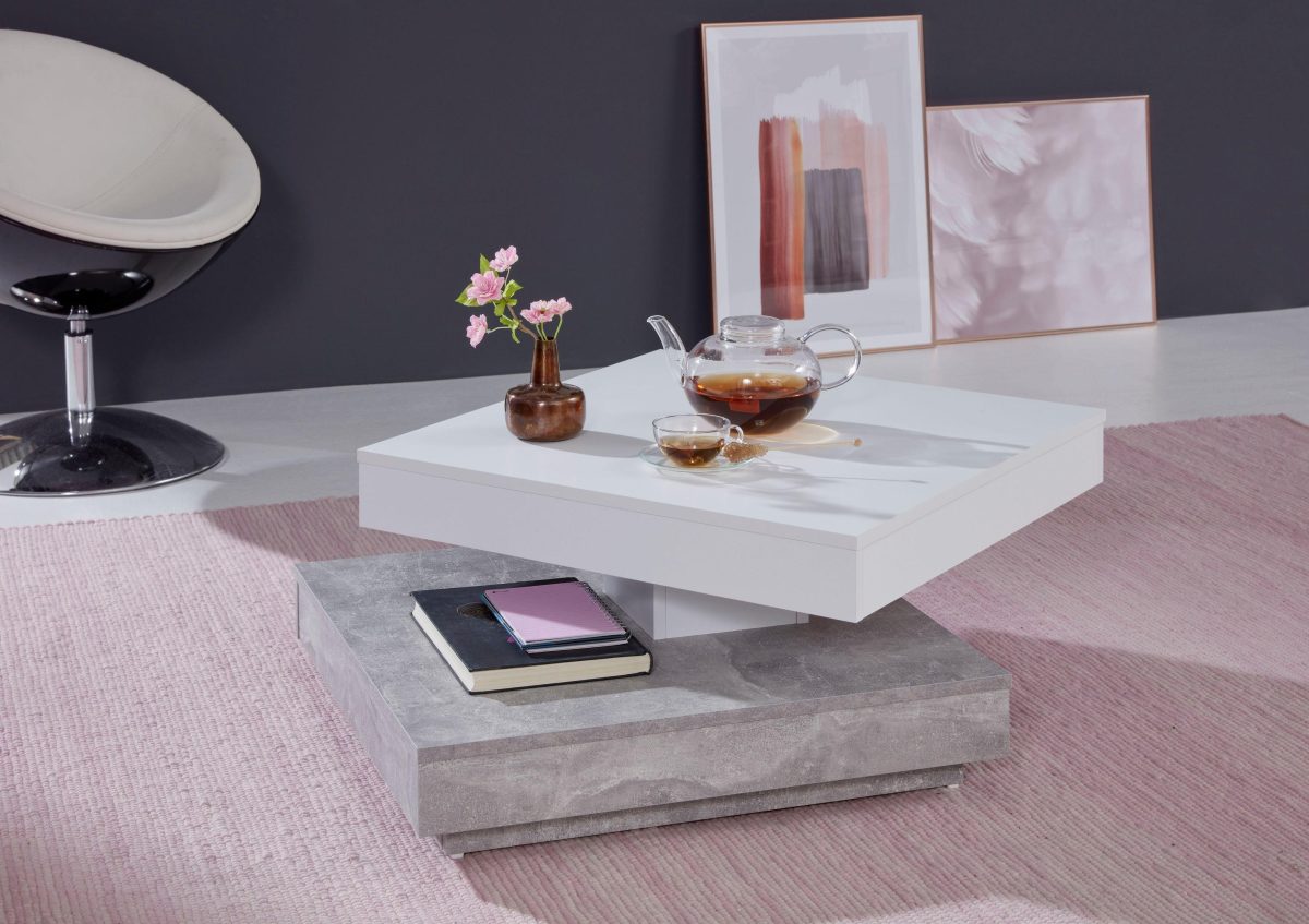 trendteam Salontafel met functie, draaibaar tafelblad
