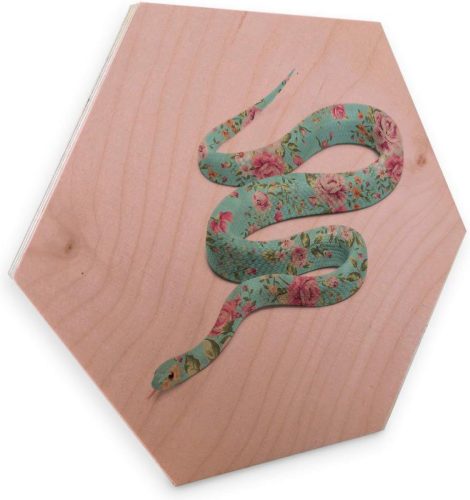Wall-Art Artprint op hout Rozen artprint op hout slang bloemen (1 stuk)