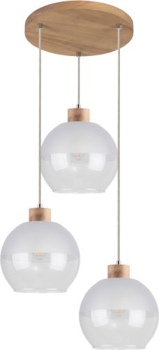 SPOT Light Hanglamp LINEA Hanglamp, natuurproduct van eikenhout, duurzaam met FSC®-certificaat, hoogwaardige kapjes van glas, kabel in te korten, Made in EU