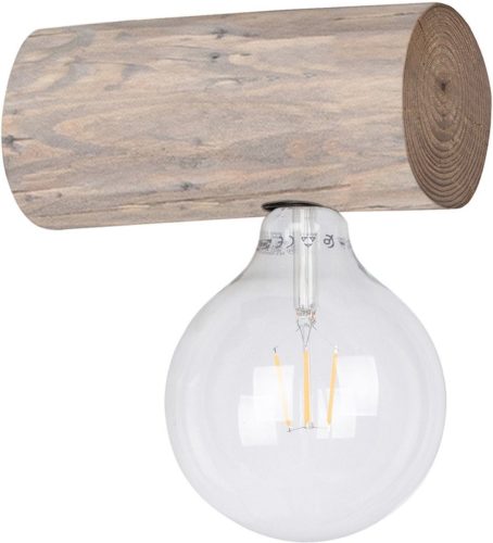 SPOT Light Wandlamp TRABO SIMPLE Houten balk van massief grenenhout ø 8-12 cm, hout grijs gebeitst, bijpassende LM E27/exclusief, Made in Europe