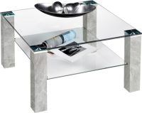 INOSIGN Salontafel Salontafel vierkant met glasplaat en glasplateau