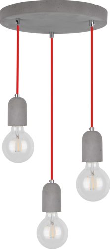 SPOT Light Hanglamp Amory Hanglamp, echt beton - met de hand gemaakt, textielen kabel in rood, natuurproduct - duurzaam, ideaal voor vintage-lampen, Made in Europe (1 stuk)