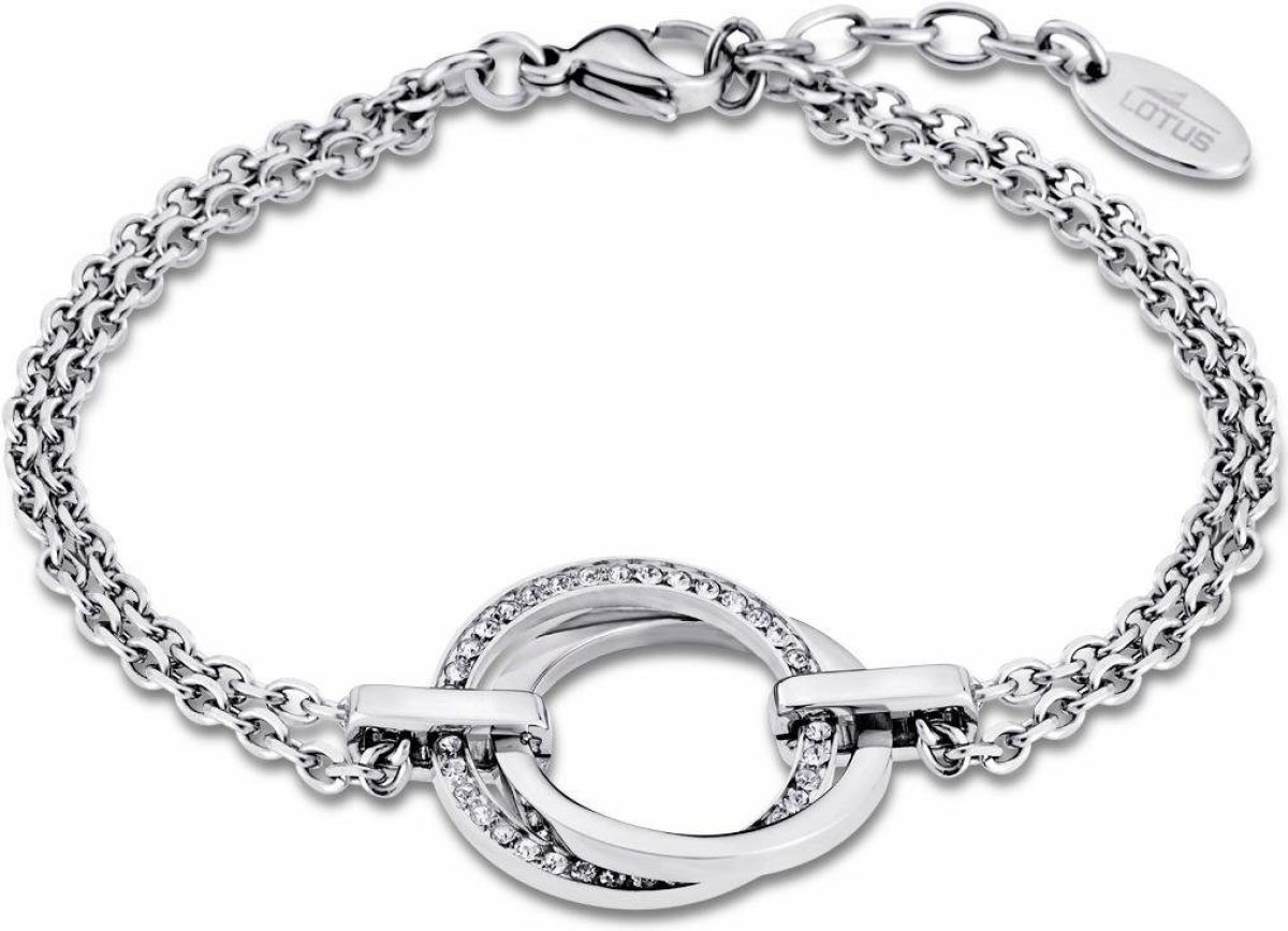 Lotus Style Edelstalen armband Privilege, LS1780-2x1 met glassteentjes