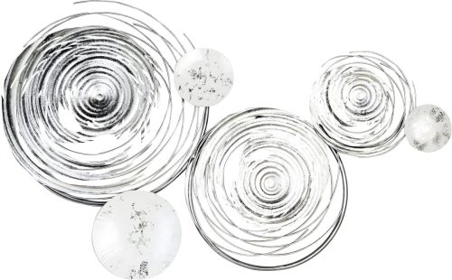 GILDE Sierobject voor aan de wand Wandreliëf Circles, wit/zilverkleur (1 stuk)