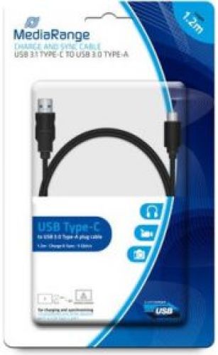 MediaRange MRCS160 USB-kabel 1,2 m USB A USB C Zwart