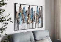 Home affaire Sierobject voor aan de wand Veer Wanddecoratie, wanddecoratie, van metaal, motief veren
