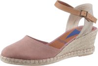 Verbenas Sandaaltjes met raffia beklede sleehak
