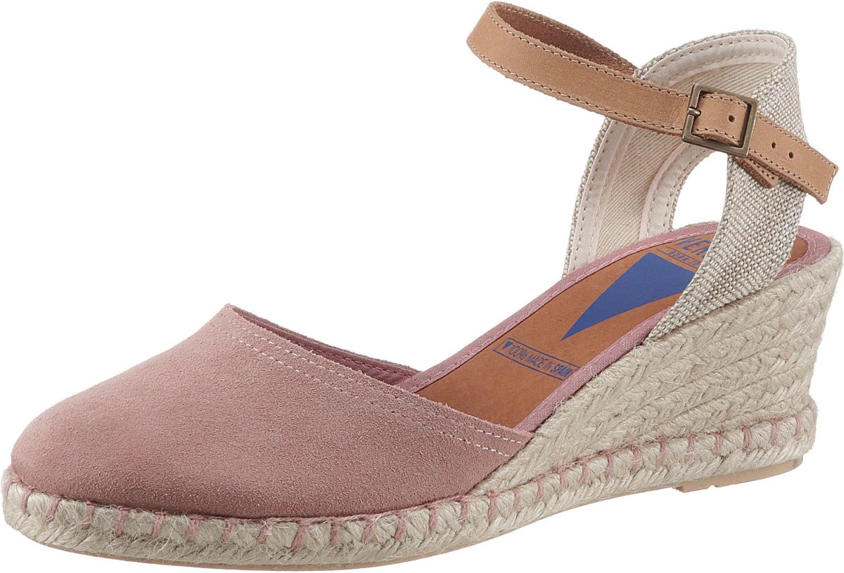 Verbenas Sandaaltjes met raffia beklede sleehak