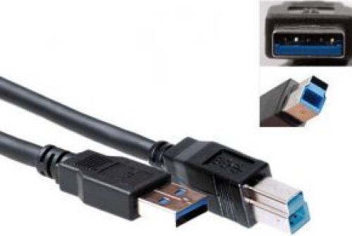 ACT SB0003 3m USB A USB B Zwart USB-kabel