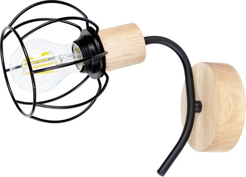 BRITOP LIGHTING Wandlamp Viviane Decoratieve lamp van eikenhout, FSC®-gecertificeerd, met draadkap, bijpassende LM E27 / exclusief, Made in Europe (1 stuk)