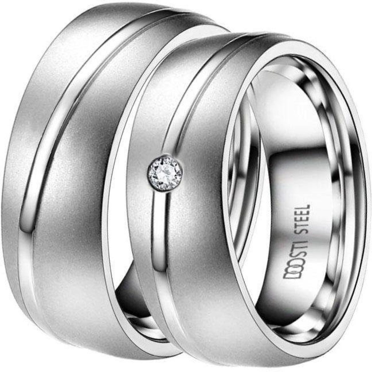 DOOSTI Trouwring ST-027-F2, ST-058-F, GLAMOUR Made in Germany - naar keuze met of zonder zirkoon