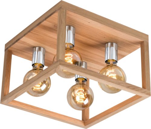 SPOT Light Plafondlamp KAGO Natuurproduct van eikenhout, duurzaam met FSC®-certificaat, bijpassende LM E27, Made in EU