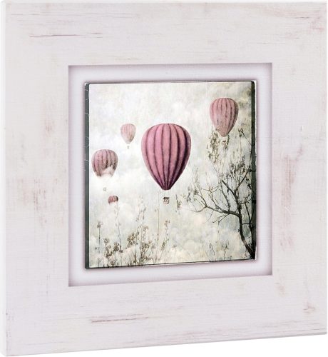 Home affaire Artprint op hout Heteluchtballonnen 40/40 cm