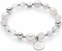Leonardo Edelstalen armband Hope IIV Darlin's, 016506 met glaskralen, kristalkralen en zoetwater-cultivéparels