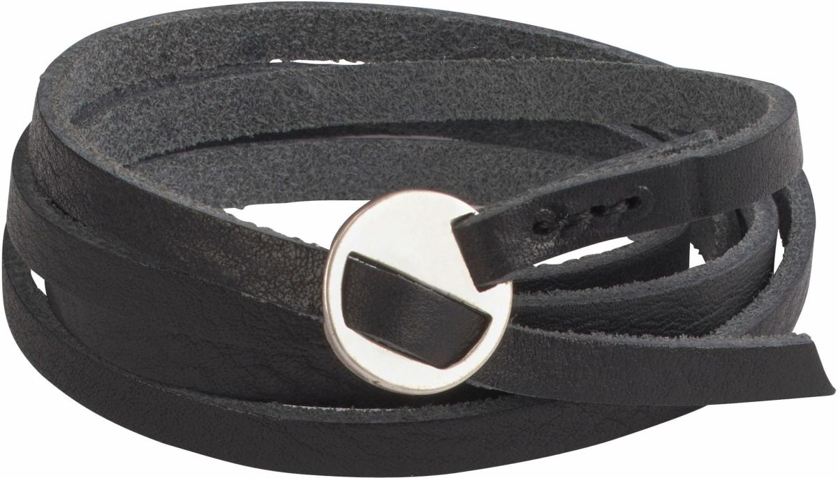 J.Jayz Leren armband In wikkel-look, coole metalen gesp (1-delig)
