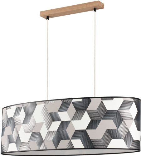 BRITOP LIGHTING Hanglamp ESPACIO Hanglamp, lampenkap van gelamineerd behang, plafondrozet van eikenhout, in te korten, bijpassende LM E27 / exclusief, Made in Europe