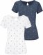 Beachtime T-shirt met maritieme ankerprint (Set van 2)