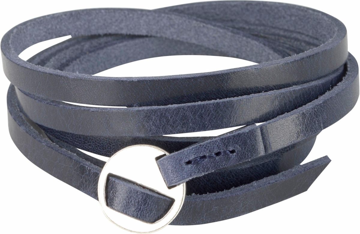 J.Jayz Leren armband In wikkel-look, gladleer (1-delig)