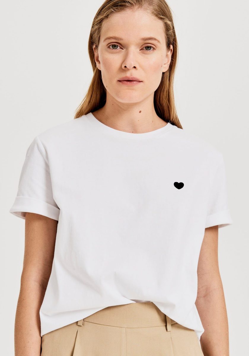 OPUS T-shirt Serz met klein hartborduursel