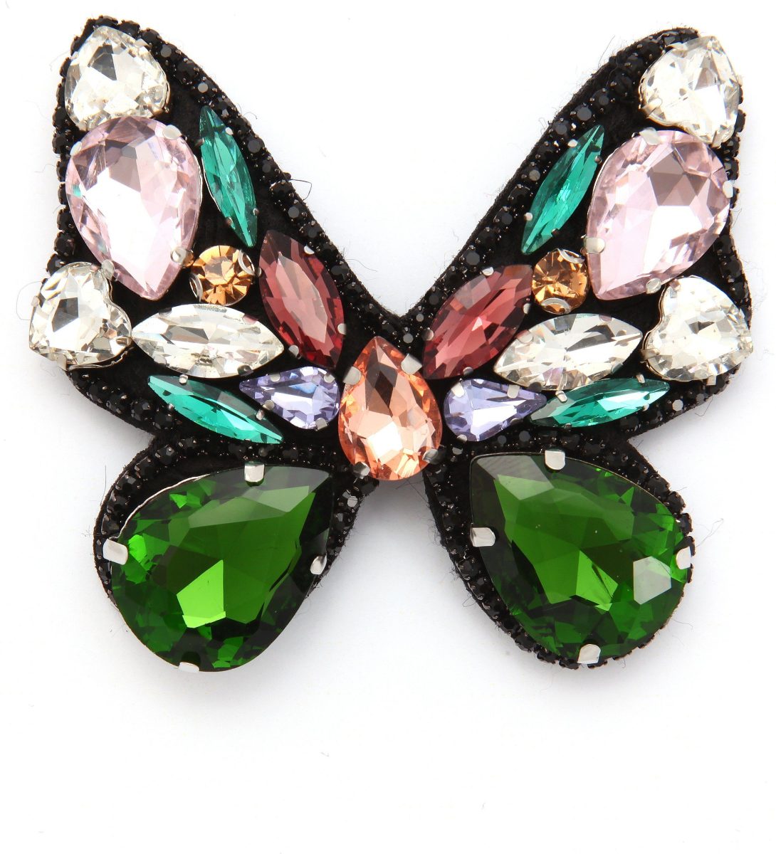J.Jayz Broche Vlinder met sierspeld, multicolour met glassteentjes