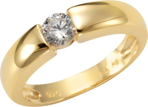 Firetti Zilveren ring Open ring-look, glanzend verguld, klassiek met zirkoon
