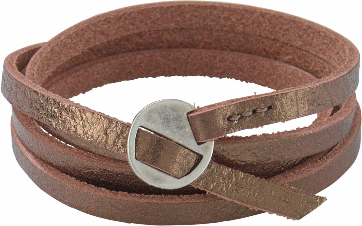 J.Jayz Leren armband In metallic-look, in wikkel-look (1-delig)