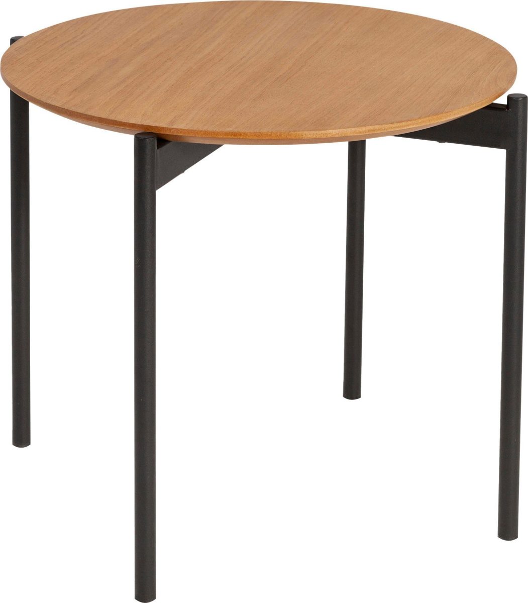 Homexperts Bijzettafeltje ISA D 50 cm, rond, in naturel-eiken of zwart gelakt