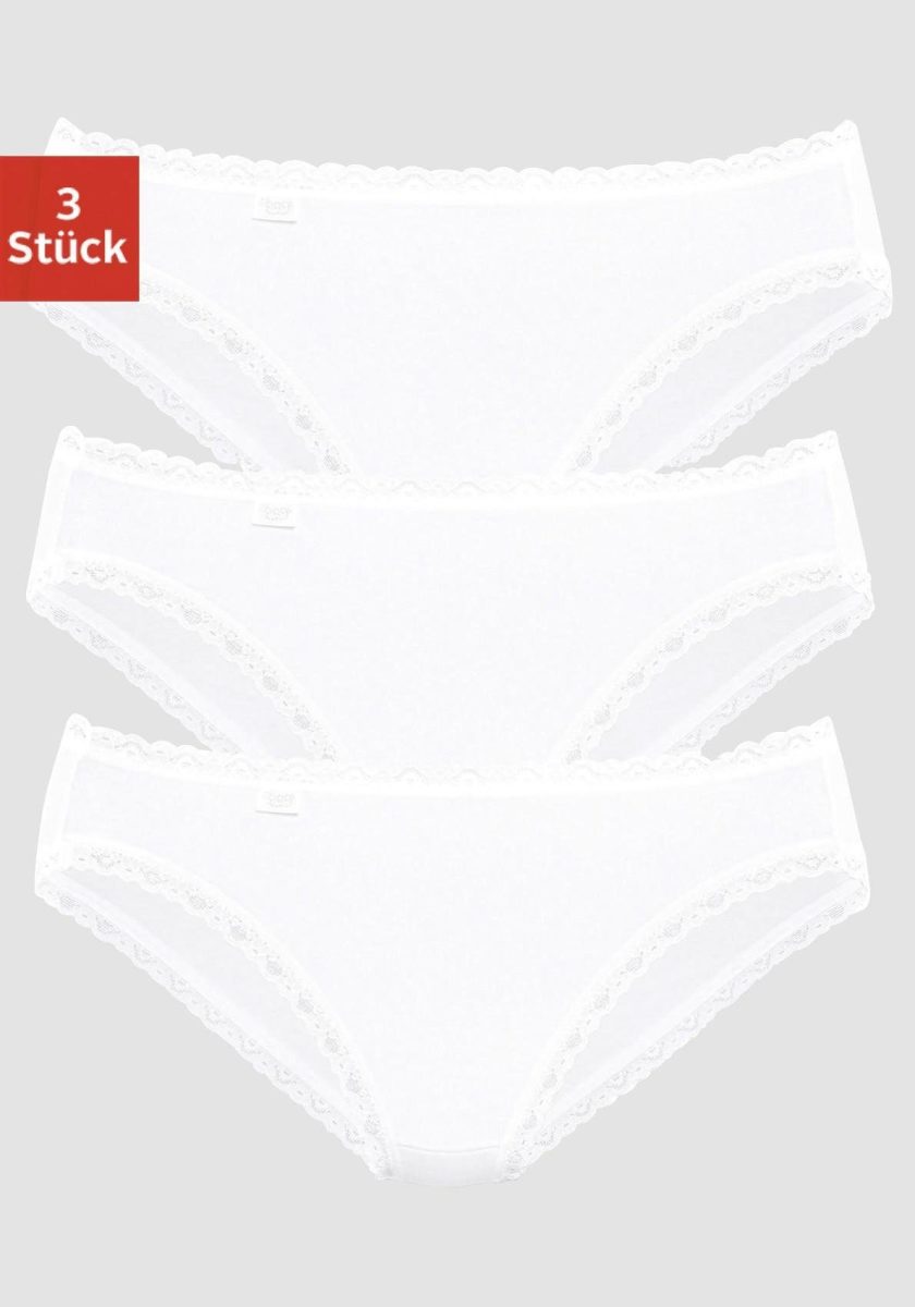 Sloggi Jazz-hipsters 24/7 Cotton Lace met een fijn kantrandje (3 stuks)