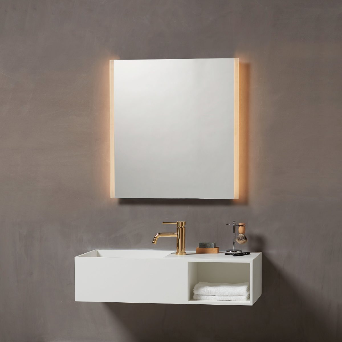 Loevschall Led-lichtspiegel Lago 60x75 cm, met verlichting
