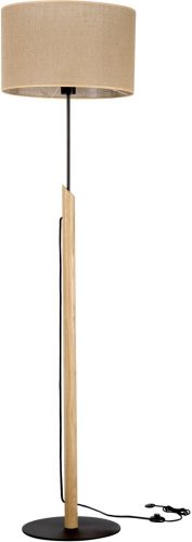 BRITOP LIGHTING Staande lamp Colette Van chic eikenhout en metaal, met stoffen kap en textielen kabel, duurzaam, Made in Europe