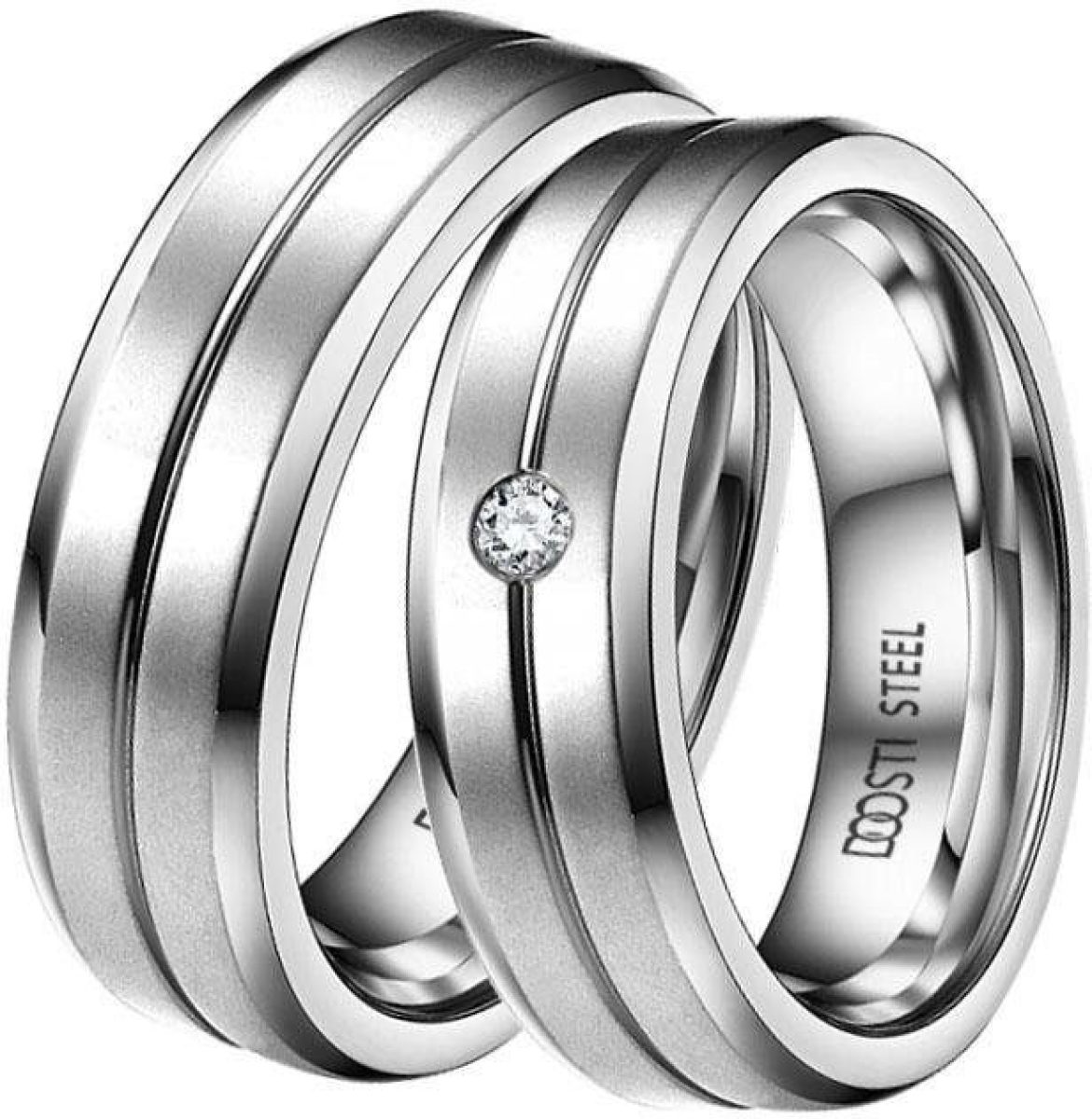 DOOSTI Trouwring ST-034-D, ST-034-H, BEAUTIFUL Made in Germany - naar keuze met of zonder zirkoon