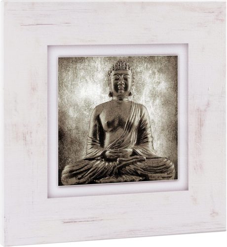 Home affaire Artprint op hout Zittende boeddha 40/40 cm