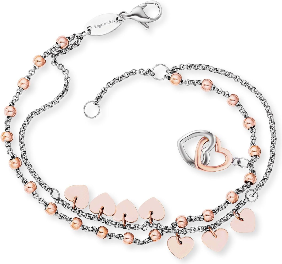 Engelsrufer Edelstalen armband BOHO harten, ERBS-HEARTS-bi