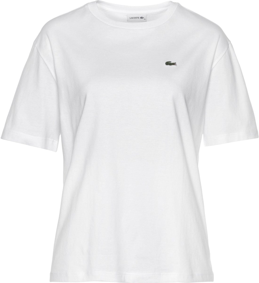 Lacoste T-shirt met groen Lacoste-logo op borsthoogte