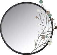GILDE Wandspiegel Twig Decoratieve spiegel, spiegel, van metaal, rond, met de hand gemaakt, woonkamer (1 stuk)