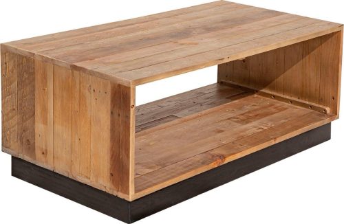 SIT Salontafel Old Pine van massief pijnboomhout, bijzettafel met bergruimte, houten tafel, salontafel van gerecycled hout