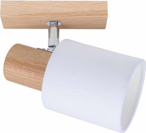 SPOT Light Plafondlamp TREEHOUSE Natuurproduct van eikenhout, duurzaam met FSC®-certificaat, met flexibele lampenkop, kap van stof, bijpassende LM E27, Made in EU