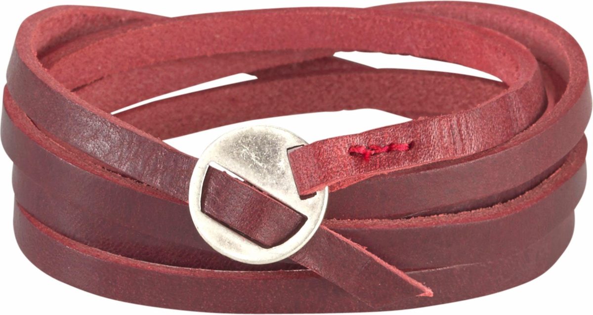 J.Jayz Leren armband Wikkelarmband met trendy metalen gesp (1-delig)