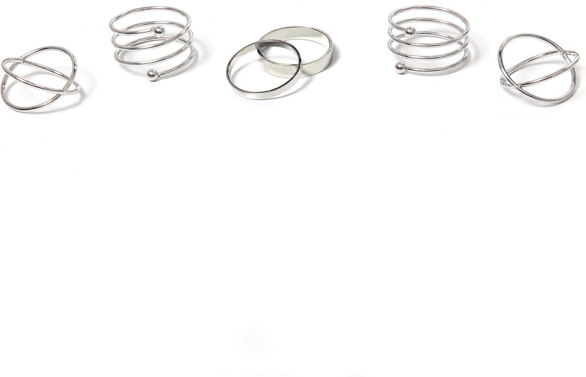 J.Jayz Ringenset In gedeeltelijk meerrijig design (set, 6-delig)