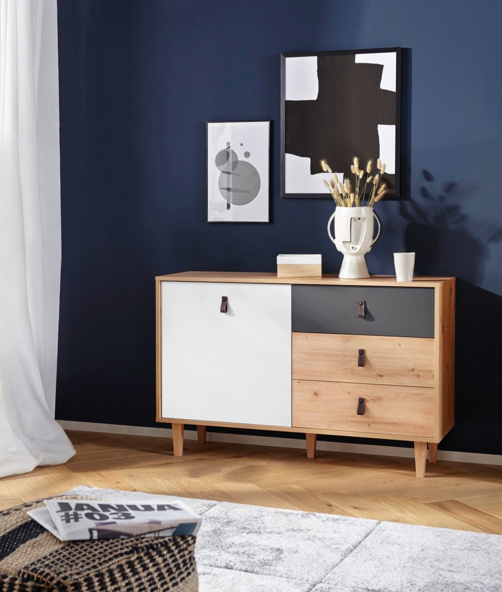 Homexperts Dressoir BRISTOL , breedte 120 cm of 180 cm, met massieve eiken poten