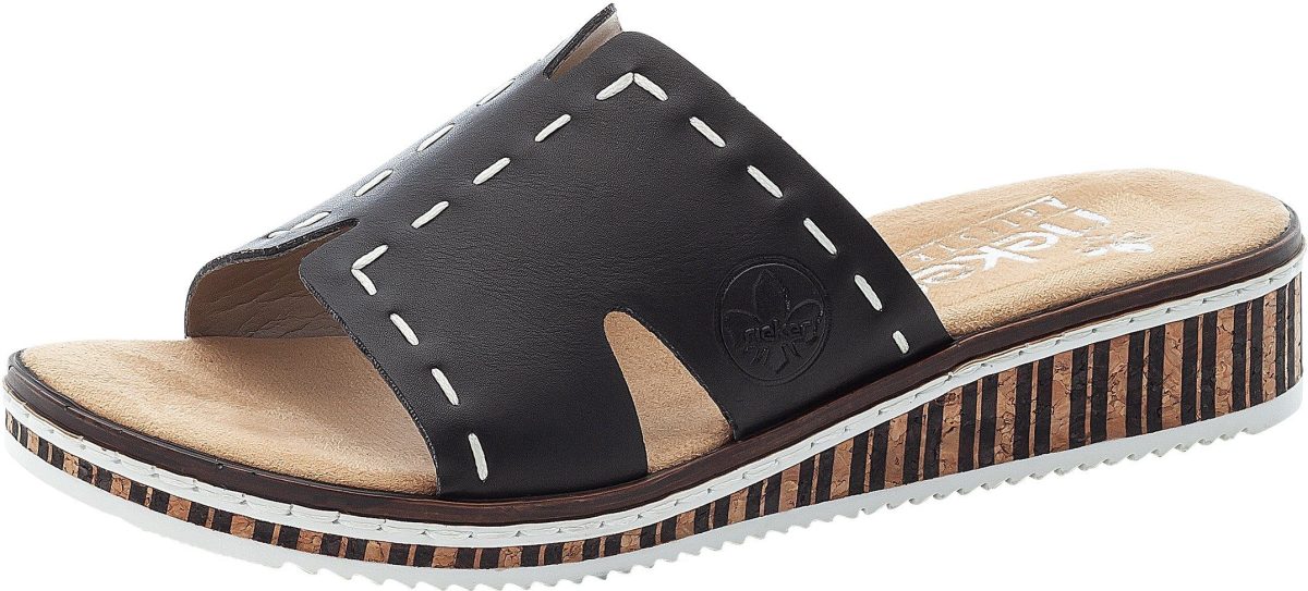 Rieker Slippers met contrasterende stiksels
