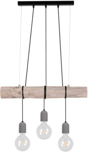 SPOT Light Hanglamp TRABO CONCRETE Hanglamp, houten balk van massief grenenhout ø 8-12 cm, hout grijs gebeitst, van echt beton - met de hand gemaakt, bijpassende LM E27/exclusief, Made in Eu