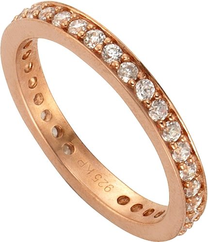 Firetti Zilveren ring Memoire, schitterend rozeverguld, 3 mm met zirkoon